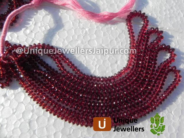 Rhodolite Garnet Micro Cut Roundelle Beads